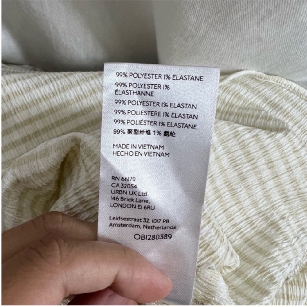 Urban Outfitters Cream Ribbed Wrap Mini Dress - Picture 7 of 7